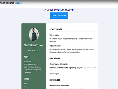 Resume website image